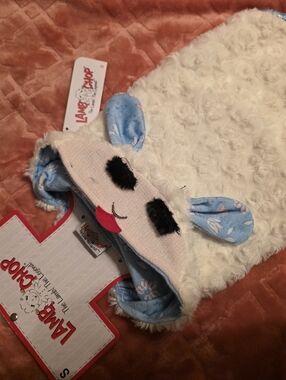 Lamb Chop Plush Dog Hoodie in White with Blue Ears - Lamb Chop